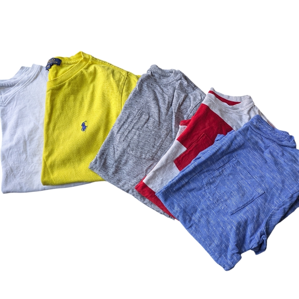 Polo by Ralph Lauren Ans GAP Kids Tees in Yellow, Gray, Red, Blue, and White 8Y